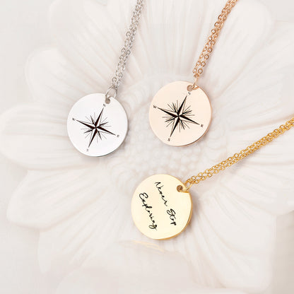 "Never Stop Exploring" Compass Necklace